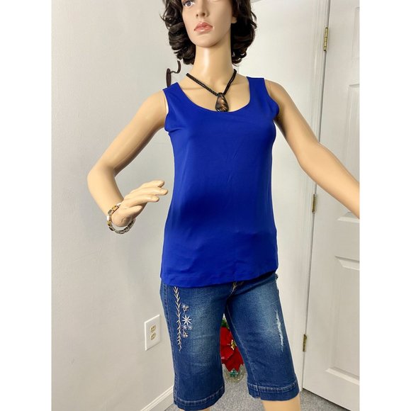 Chico's Tank women's size Small US 4, NEW, round neck, Sleveless, blue. - Picture 8 of 11